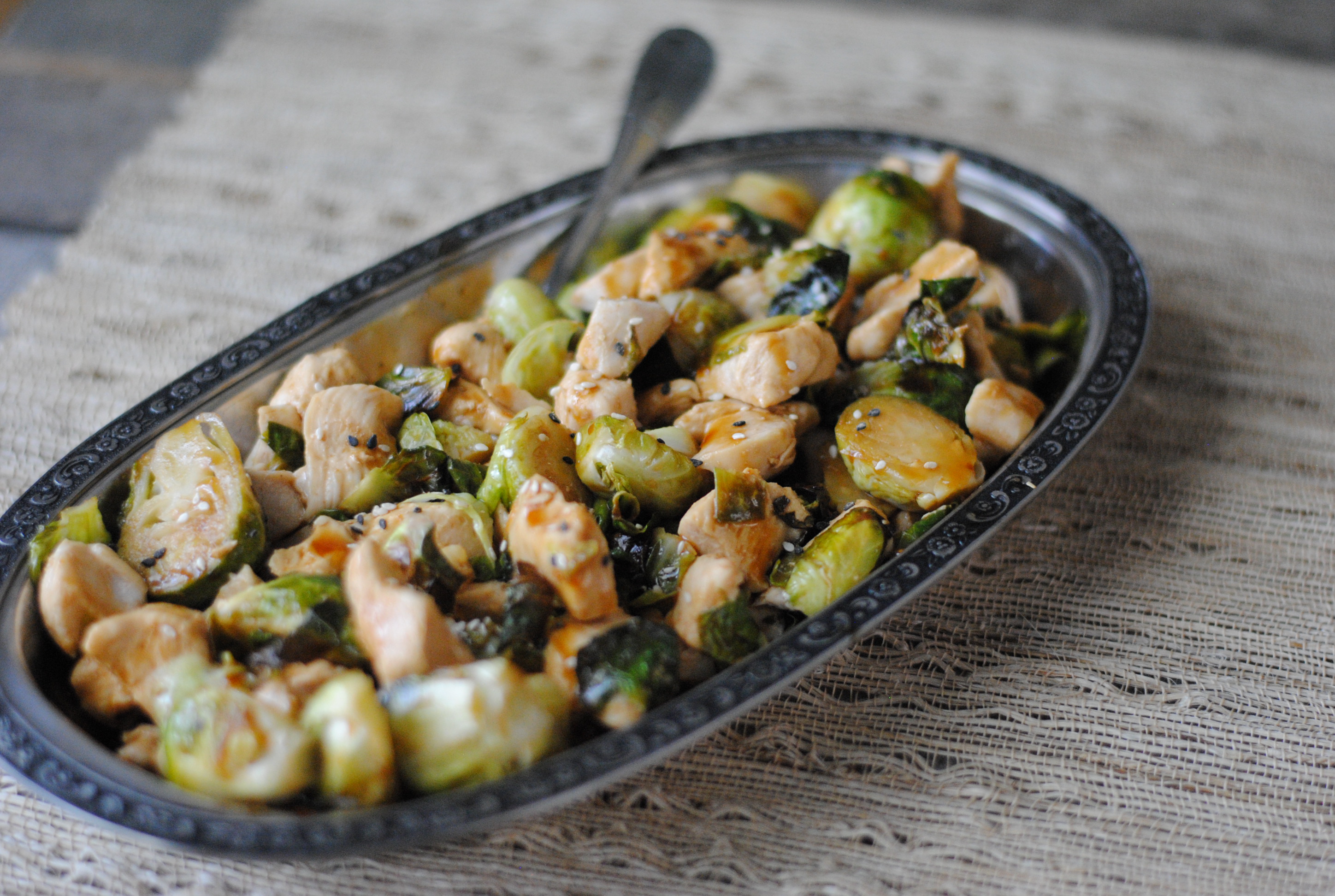 Sticky Chinese Chicken (and Brussels Sprouts)