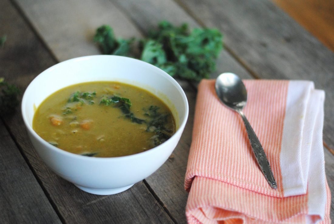 Instant Pot Vegetarian Split Pea Soup with Kale