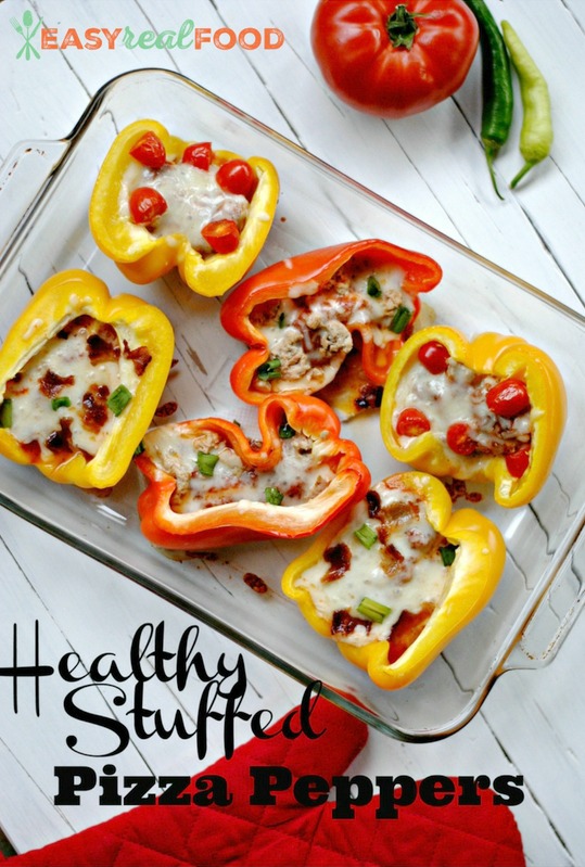 Healthy Stuffed Pizza Peppers - Easy Real Food