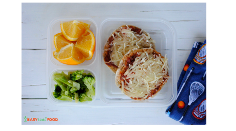 Pizza English Muffins, Broccoli and an Orange