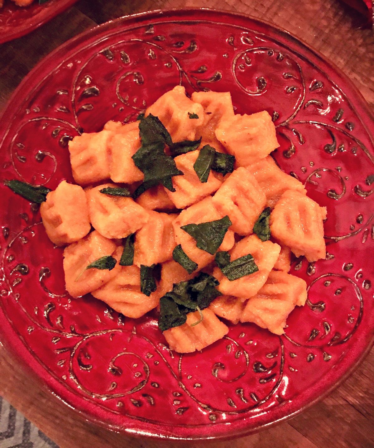 Gluten free sweet potato gnocchi with sage brown butter sauce