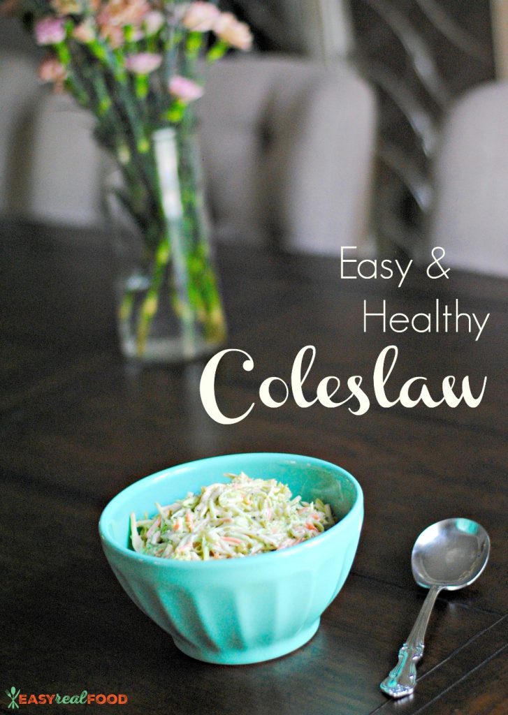 Easy healthy coleslaw. Dairy-free and super easy!