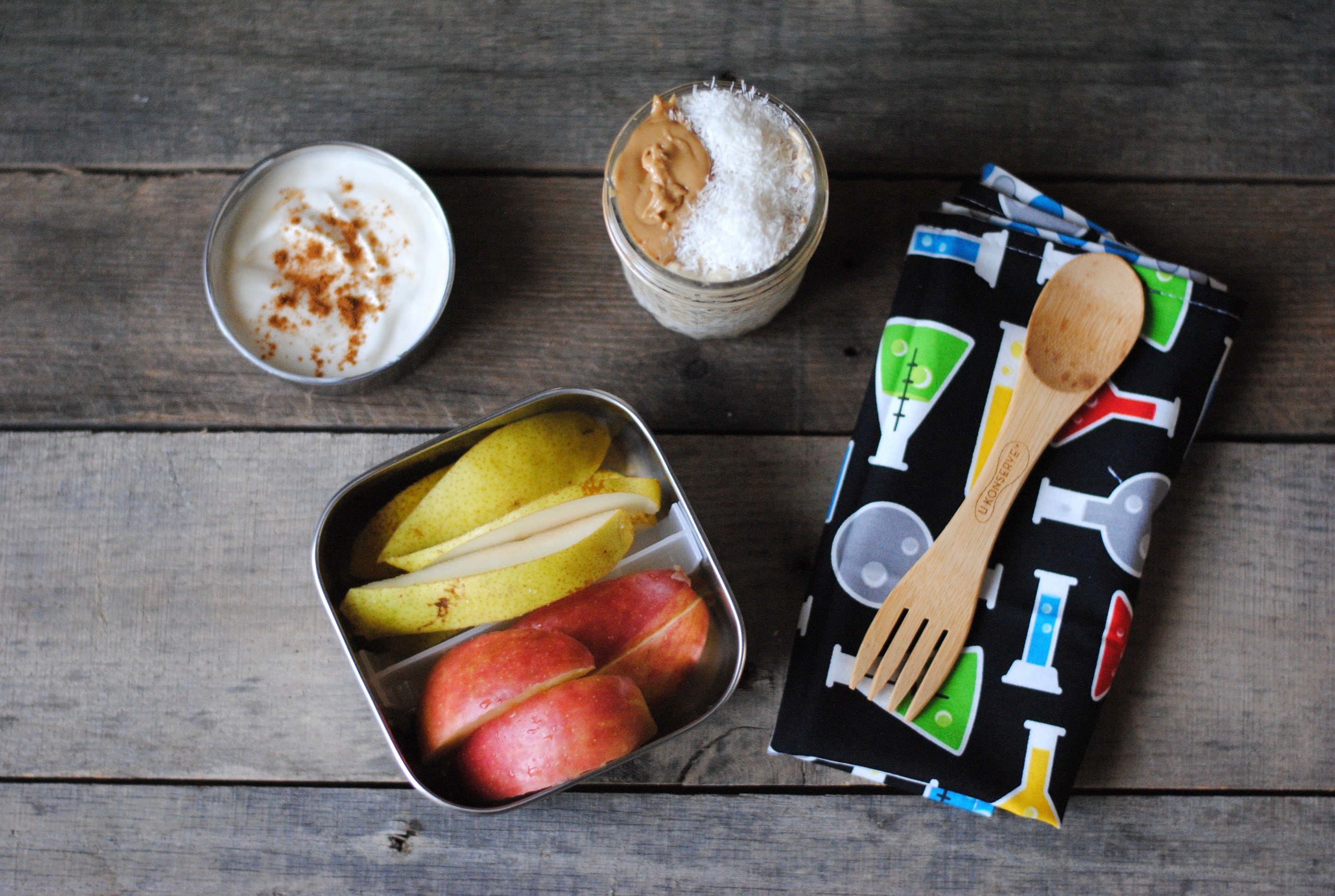 A healthy school lunch packed in U Konserve containers