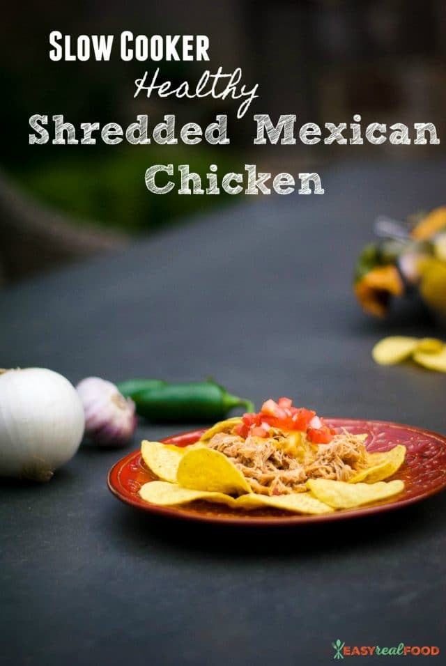Slow Cooker Healthy Shredded Mexican Chicken #shreddedchicken #slowcooker #crockpotchicken