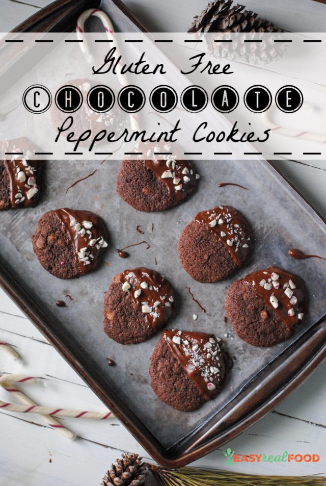 Gluten Free Peppermint Chocolate Cookies - #christmascookies #cookies #glutenffree