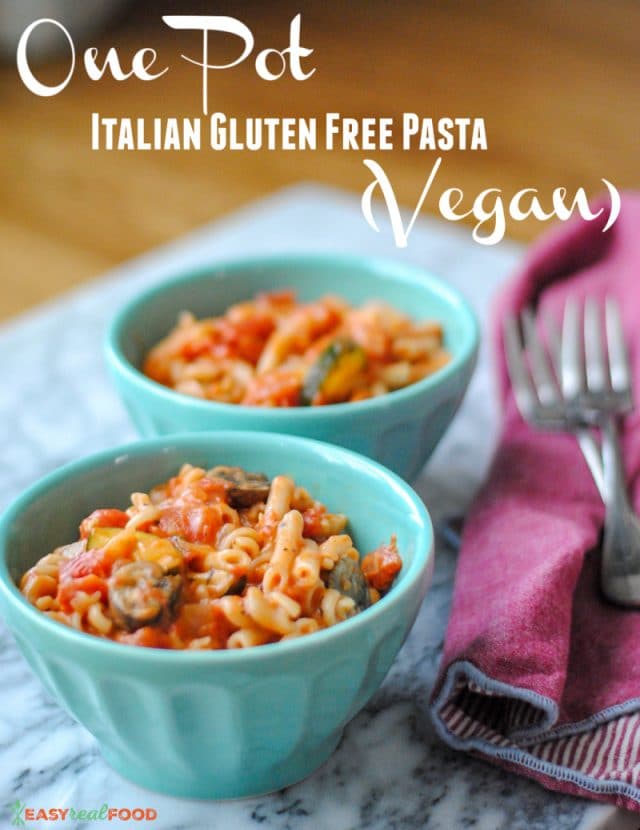 One Pot Vegan Gluten Free Pasta Recipe