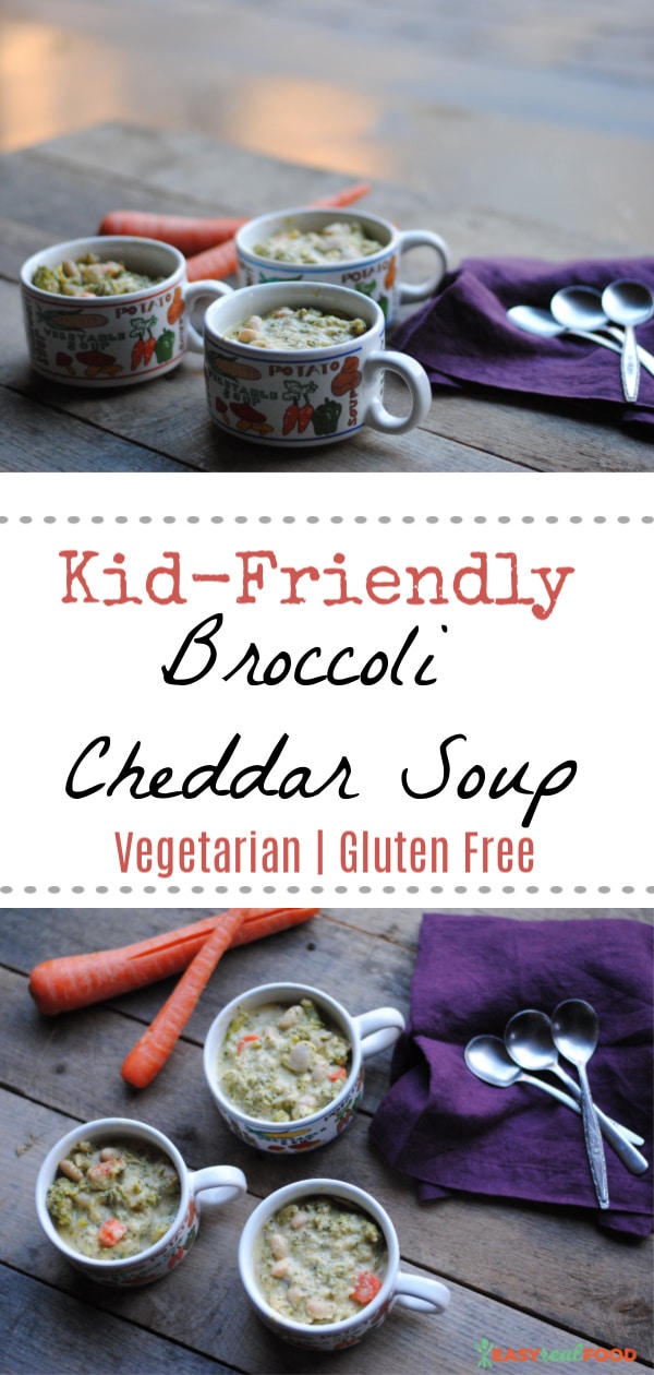 Kid friendly broccoli cheddar soup #soup #easysouprecipe #broccolisoup #glutenfree