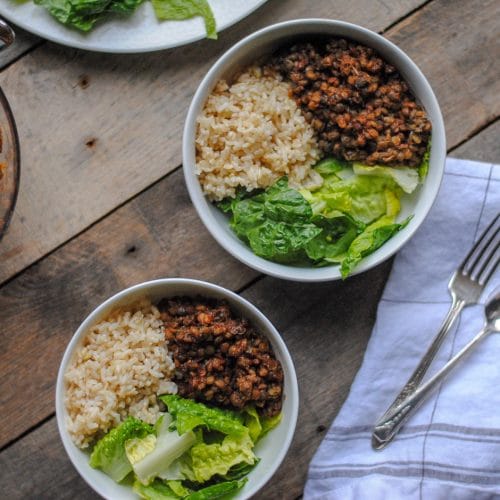 BBQ Lentils & Rice - Easy Healthy Meals from Trader Joe's - #easydinner #healthydinner #healthy