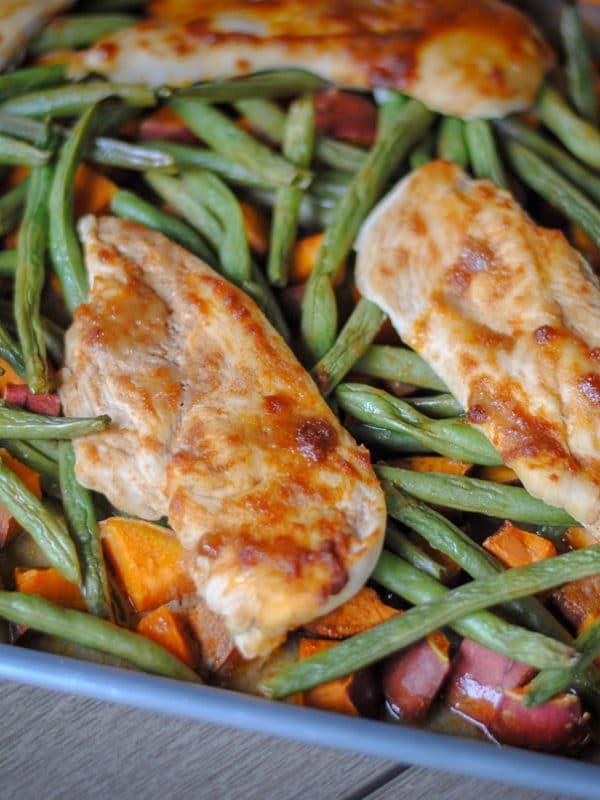 A healthy chicken sheet pan recipe that's paleo and dairy free.