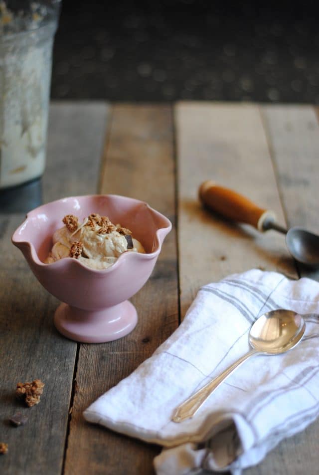 Easy Tahini Ice Cream - dairy free, nut free and made with no refine sugars