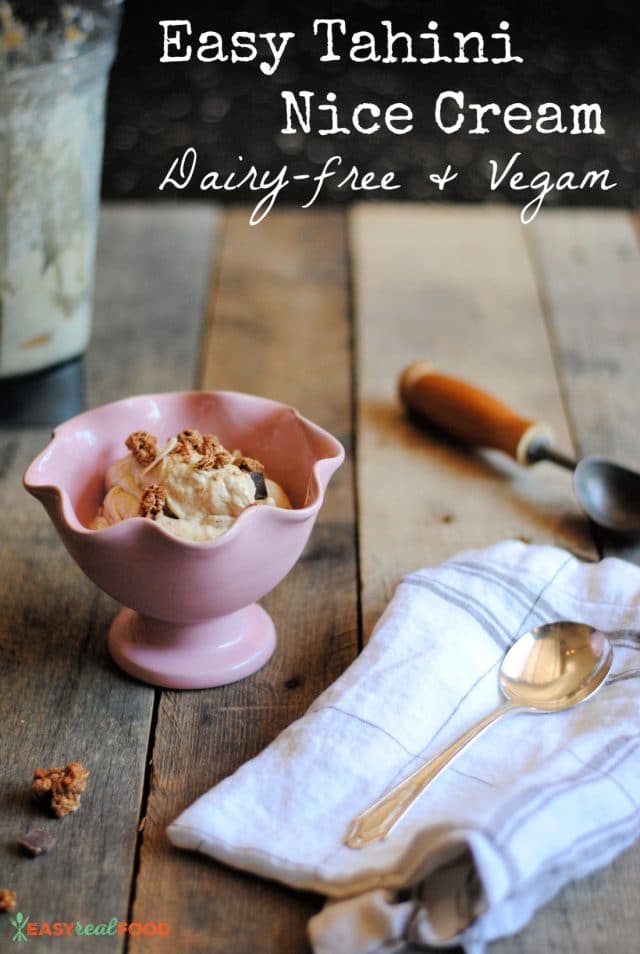 easy tahini nice cream - dairy free and vegan #nicecream
