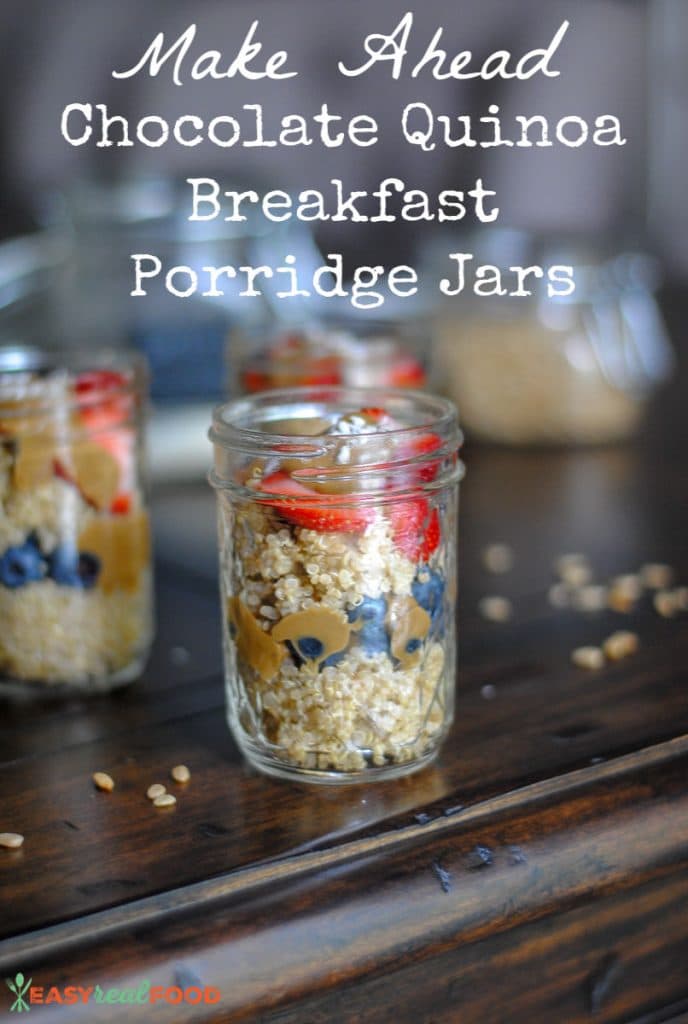 Healthy breakfast - chocolate quinoa breakfast jars