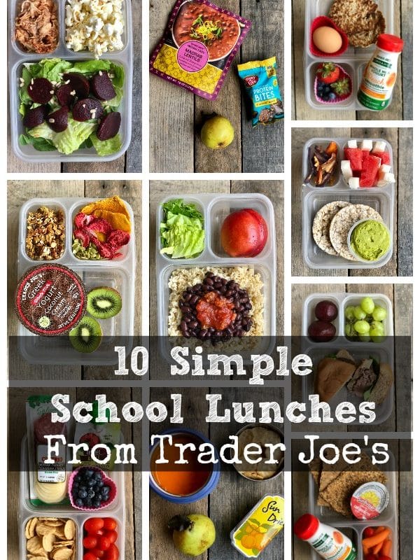 10 Simple School Lunches from Trader Joe's - #schoollunches #healthyschoollunch #healthykids #traderjoes #healthytraderjoes
