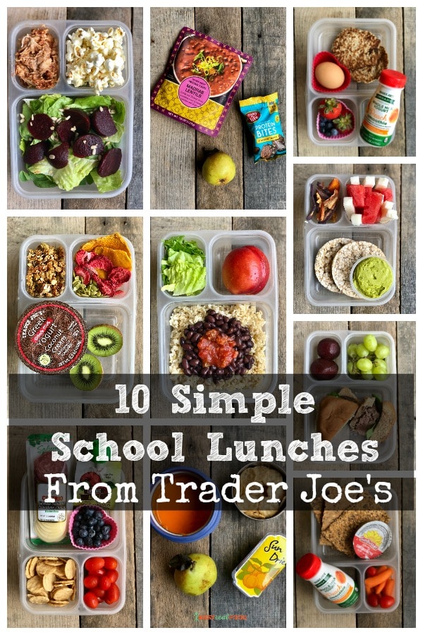 10 Simple School Lunches from Trader Joe's - #schoollunches #healthyschoollunch #healthykids #traderjoes #healthytraderjoes