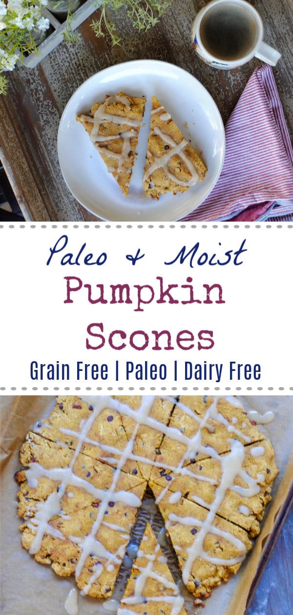 Paleo Pumpkin Scones made with coconut flour and cassava flour