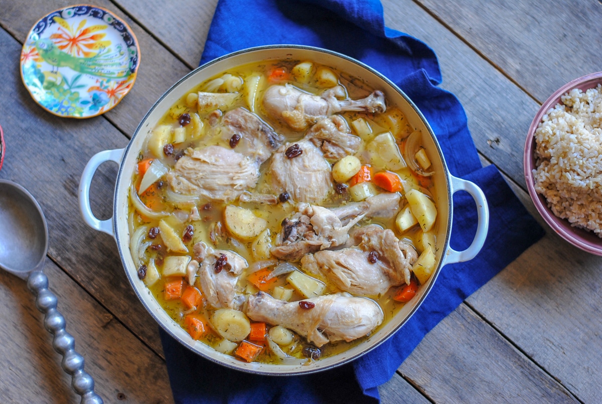 apple cider chicken and parsnips stew - easyrealfood.com