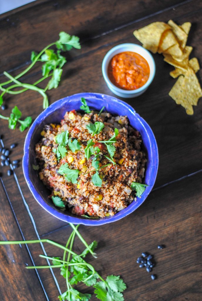 An easy Mexican Instant Pot recipe for a plant based meal, complete with quinoa and Mexican flavors.