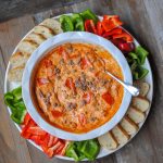 easy pizza dip - football food; perfect for Super Bowl