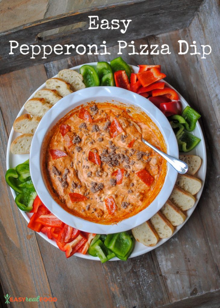 easy pizza dip - football food; perfect for Super Bowl. Low carb and keto-friendly.