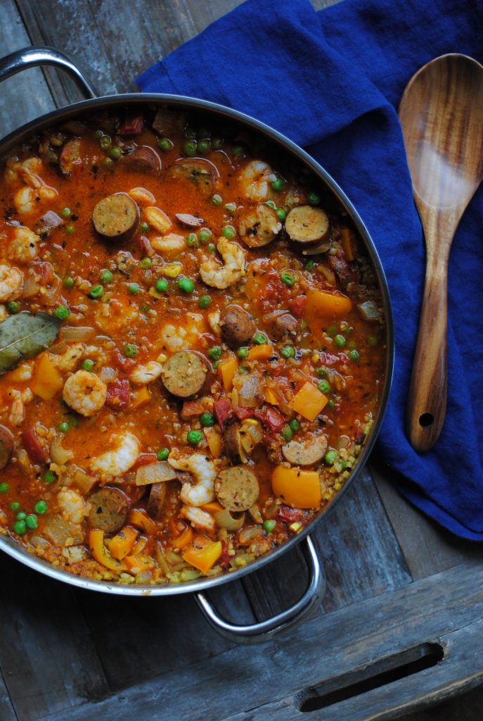 Easy Cauliflower Rice Paella (Mexican Style!)