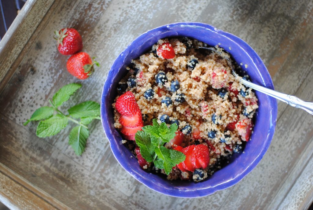 Berry quinoa salad in a bowl