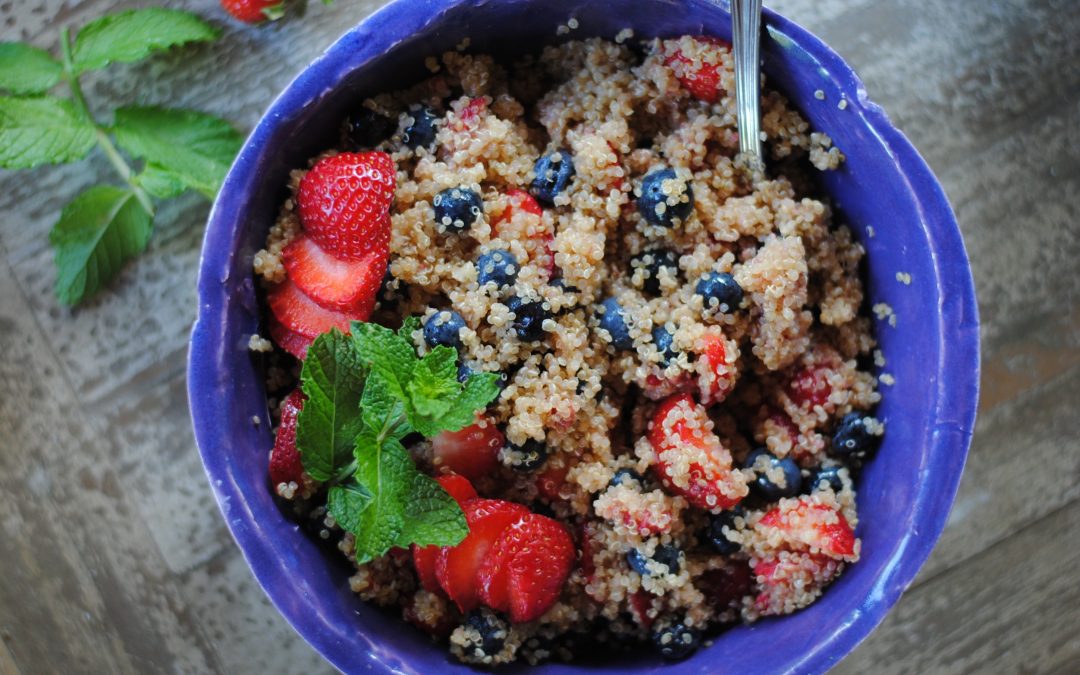 Quinoa Salad with Blueberries and Strawberries
