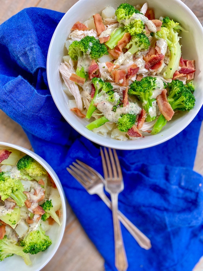 bacon broccoli and ranch grain bowl