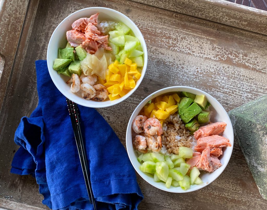 two poke bowls