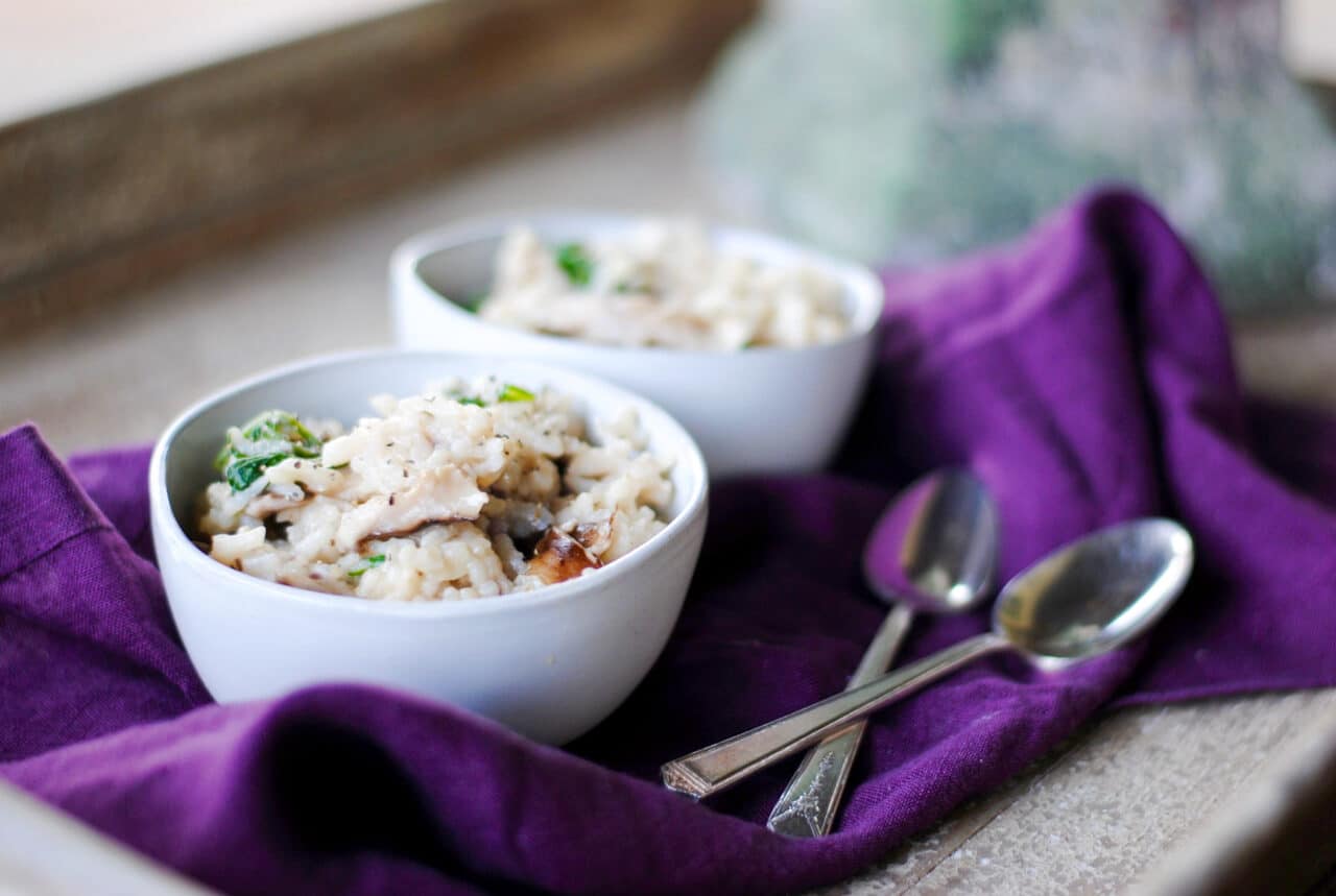 simple mushroom risotto