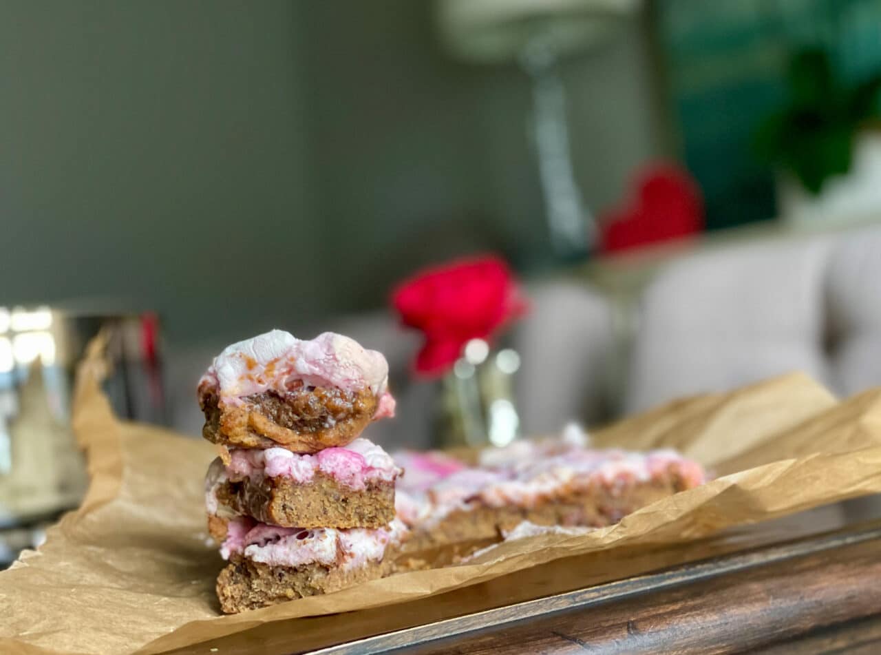 stacked vegan chickpea blondies