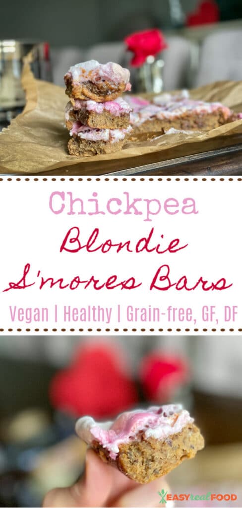chickpea vegan blondie s'mores bars - pinterest