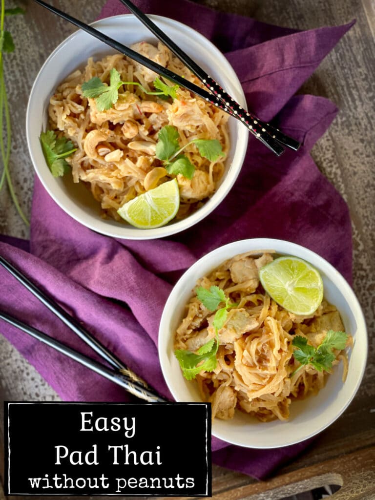 easy pad thai recipe without peanuts