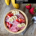 3 ingredient strawberry banana smoothie bowl without yogurt