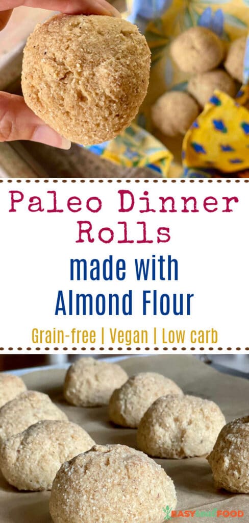 paleo dinner rolls made with almond flour - grain-free, vegan, low-carb
