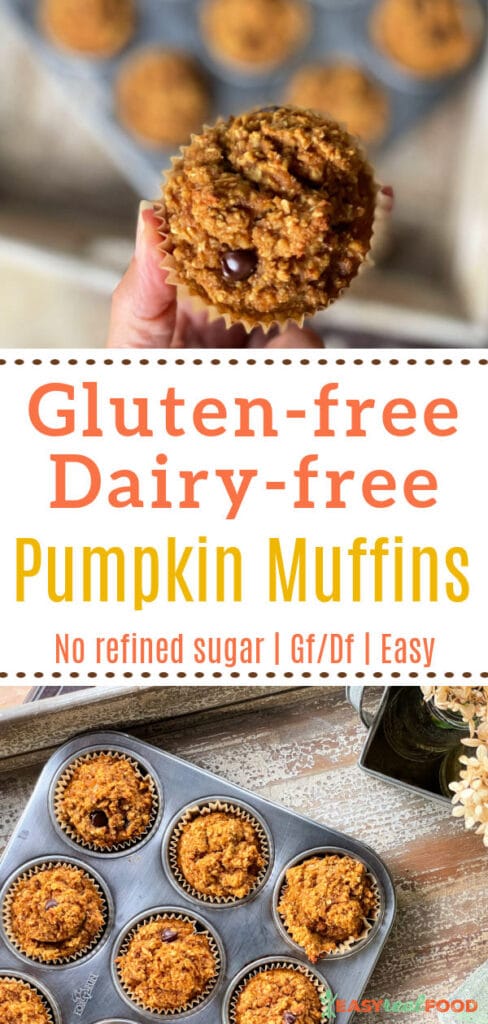 GF DF pumpkin muffins - no refined sugar, easy healthy recipe
