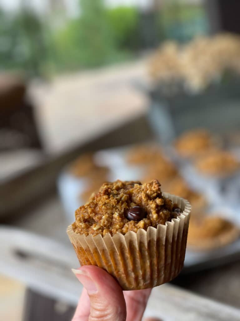 close up of gluten free pumpkin muffins