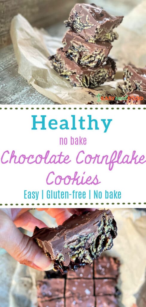 healthy no bake cornflake cookies - gluten free - pinterest image