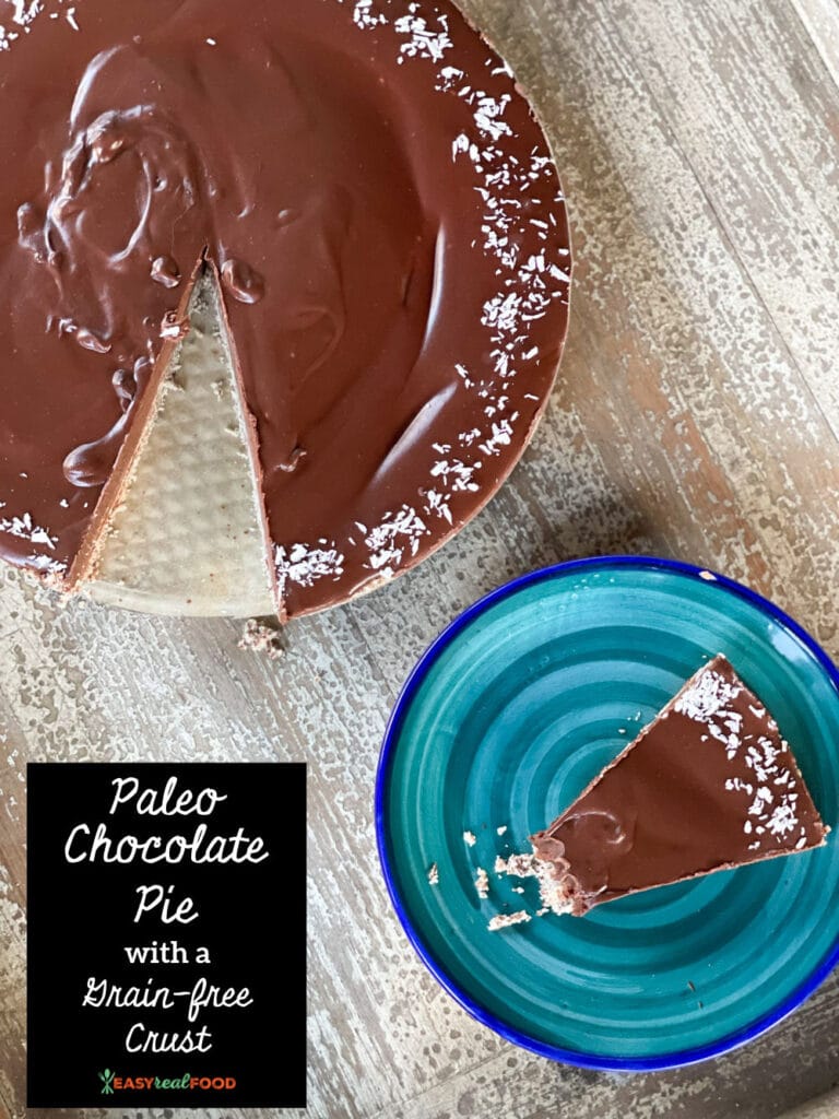 paleo chocolate pie with a grain-free crust