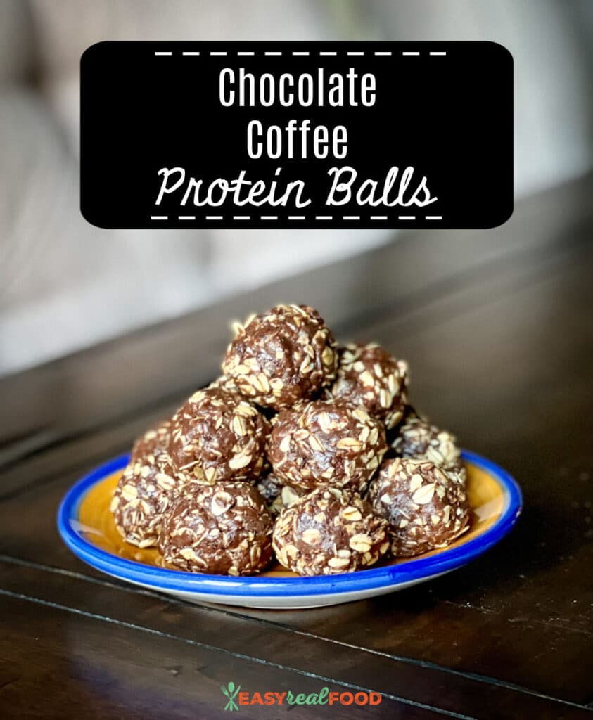 chocolate coffee protein balls for pinterest